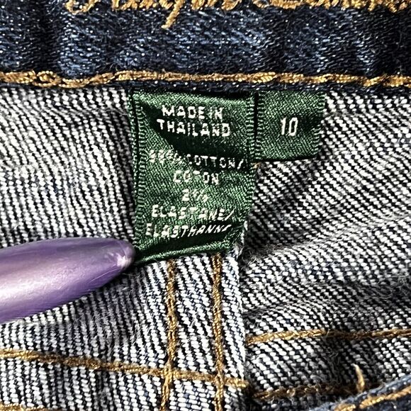 Lauren Ralph Lauren Jeans Womens 10 Mid Rise Classic Bootcut Blue Denim Pants - Picture 4 of 9